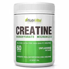 NUTRIVITAL - Creatina Monohidratada Micronizada 300g 60 Porciones Alta Pureza