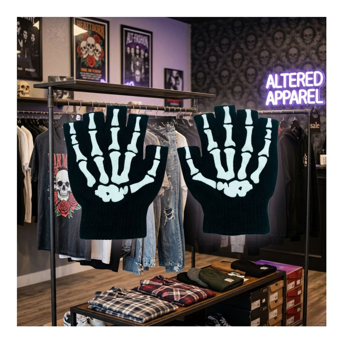 EKOL TACTICA MILITAR - Guantes Sin Dedos Tácticos Calavera - Bicicleta Moto Gym Unisex