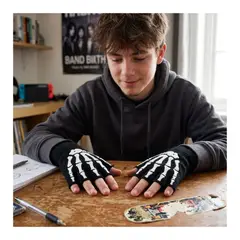 EKOL TACTICA MILITAR - Pack 12 Guantes Manga Calavera Hombre Mujer Sin Dedos Bicicleta Moto