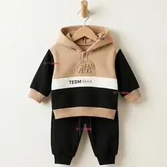 JUMP KIDS - Conjunto 2 Piezas Buzo Pantalón Y Polerón Con Capucha Negro Bebé Niño