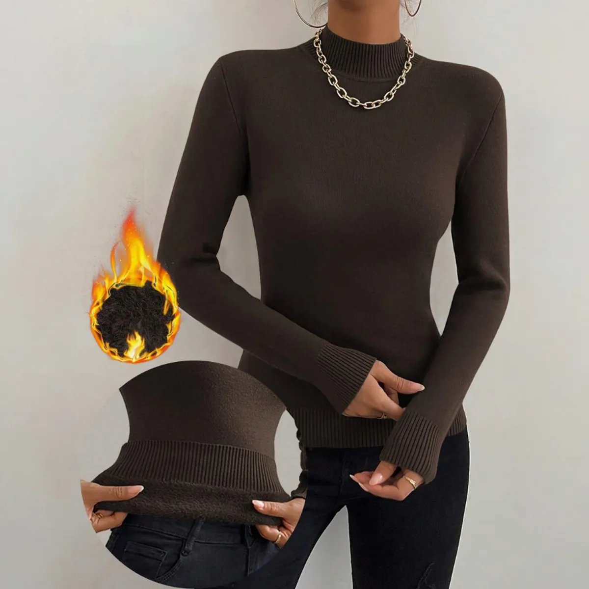 AGW - Sweater Mujer Chaleco Térmico Lanilla Forrado en Interior Chiporro