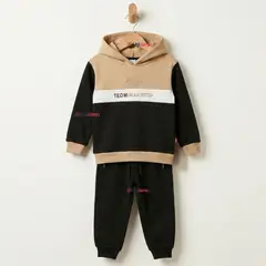 JUMP KIDS - Conjunto 2 Piezas Buzo Pantalón Y Polerón Con Capucha Negro Niño