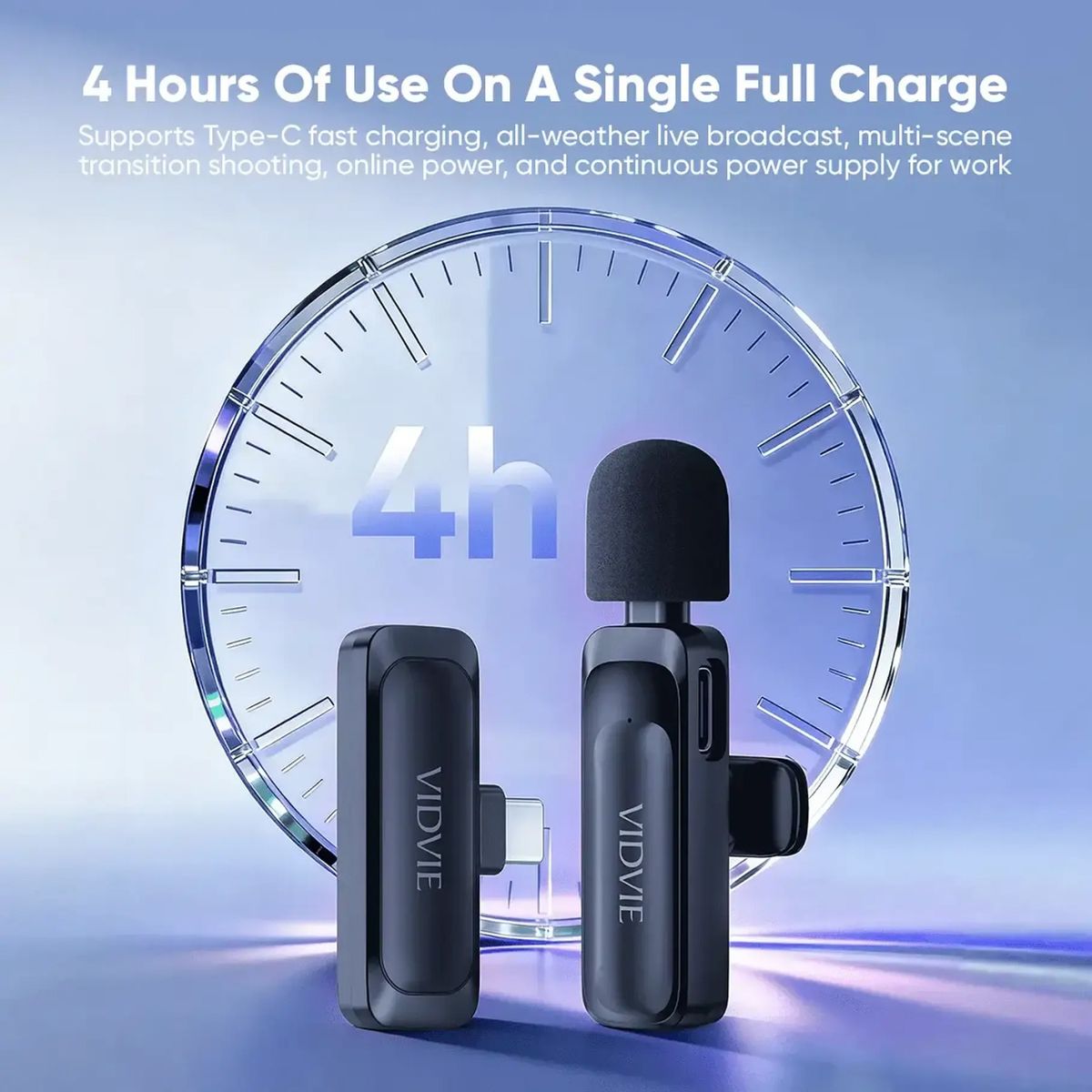 GENERICO - Micrófono Solapa Y Transmisor Inalámbrico Usb-c Vidvie Mc03
