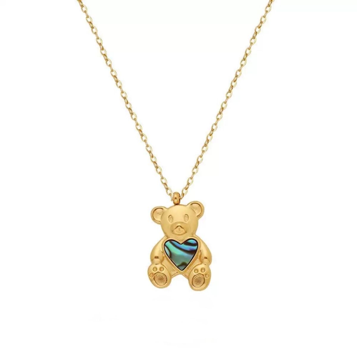 LUX JOYAS - Collar Baño Oro 18K Osito Nácar Z