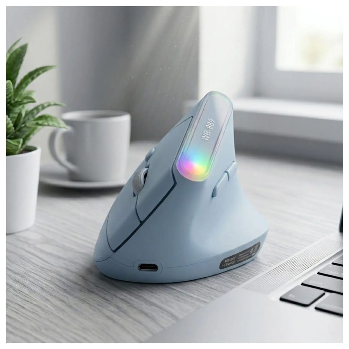 WEIBO - Mouse Vertical Inalámbrico Ergonómico WB-889 - ROSADO.