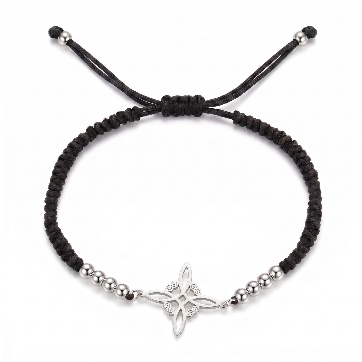 LK LUKSO - Pulsera Tejida Nudo de Bruja Unisex Negra