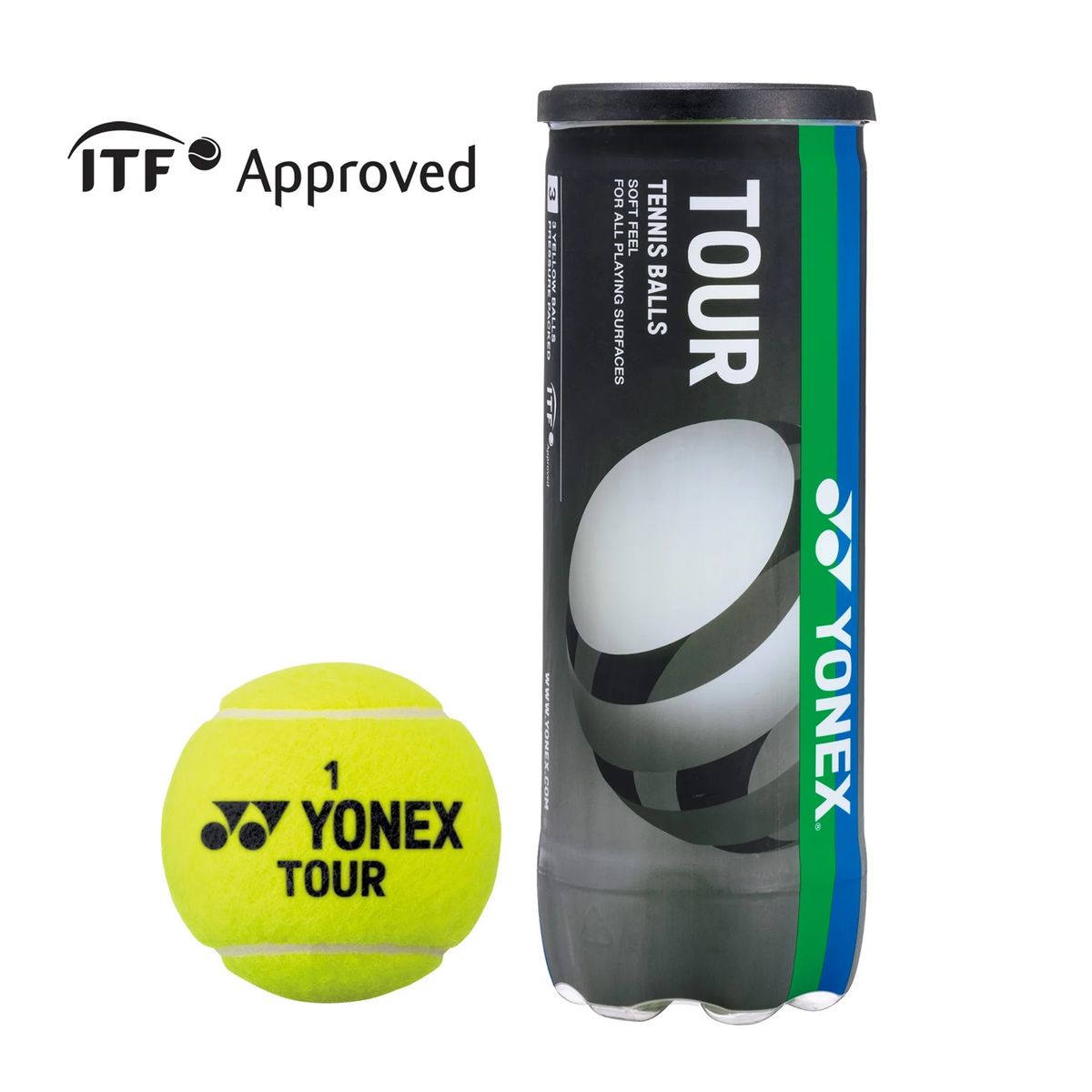 YONEX - Tarro de Pelota Yonex Tenis Tour X3