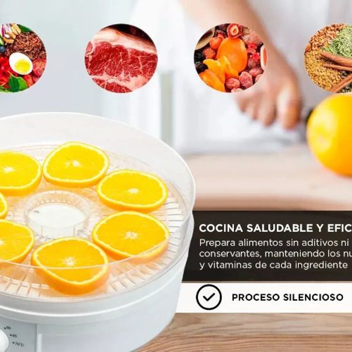 IRM - Deshidratador de Alimentos Raf 5 Bandejas Secador de Frutas Verduras Carnes ideal para Snack