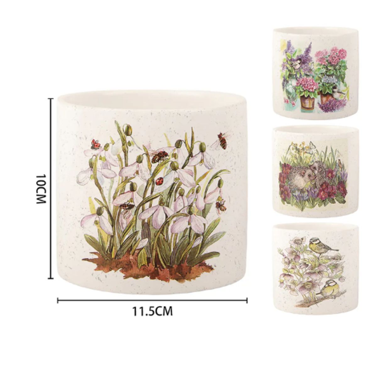 GENERICO - Set 6 Macetero Jardin Floral 10x11cm