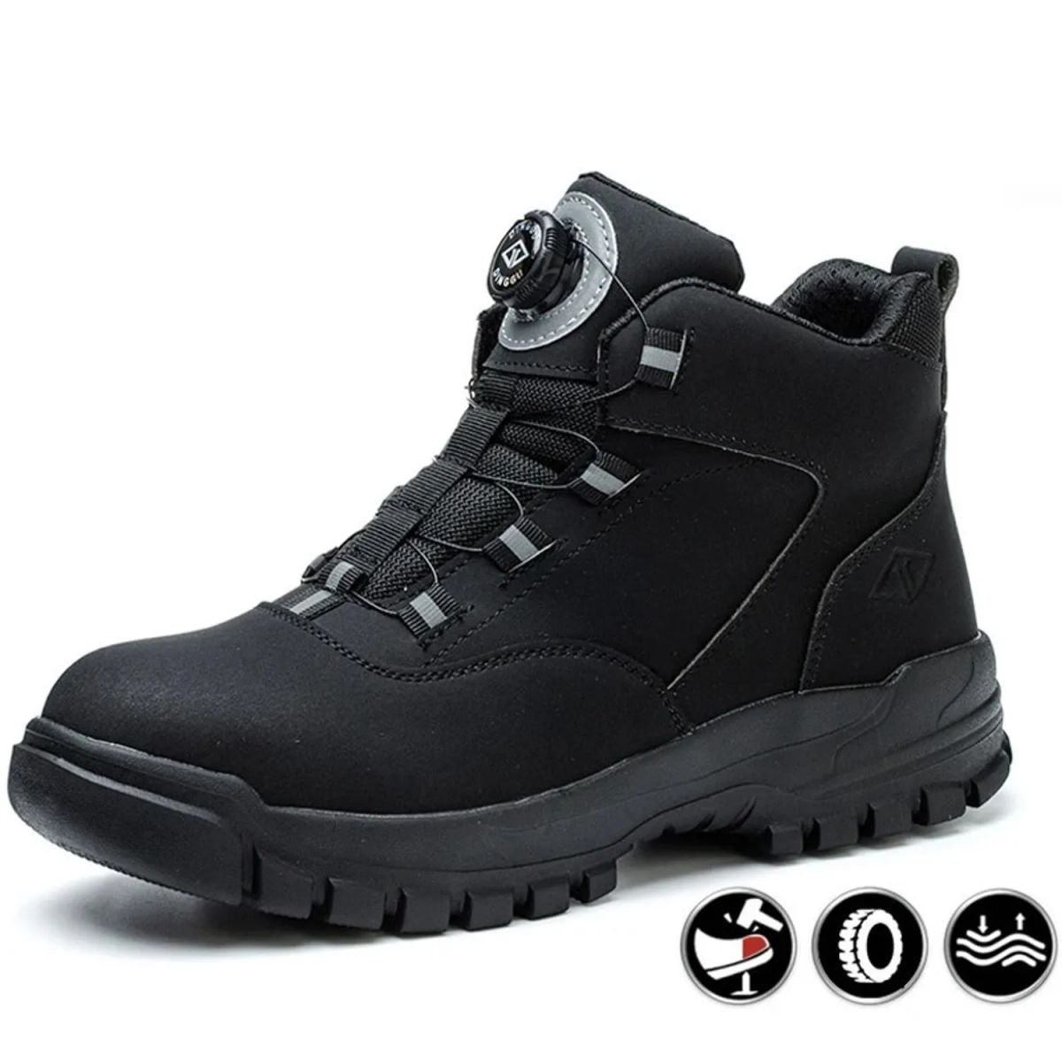 TIOZONEY - Zapatos de seguridad con botones giratorios hombre