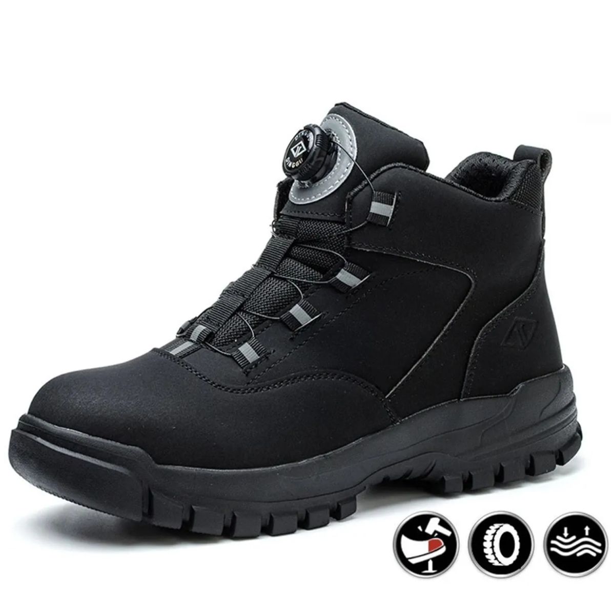 TIOZONEY - Zapatos de seguridad con botones giratorios hombre