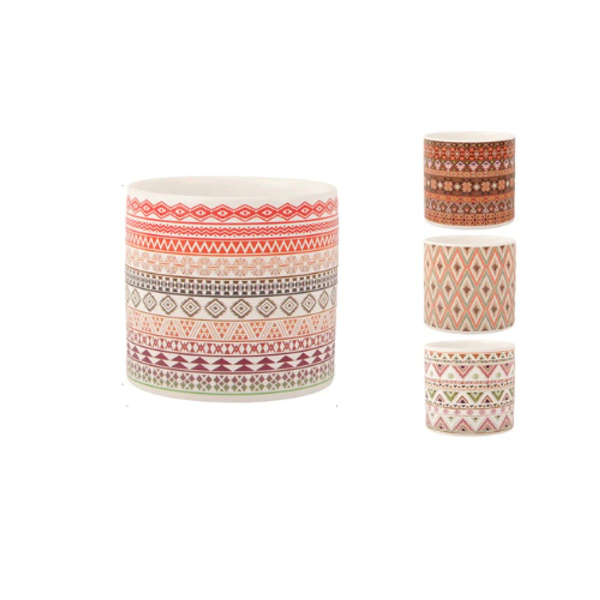 GENERICO - Set 6 Macetero Diseño Chevron 11x11cm