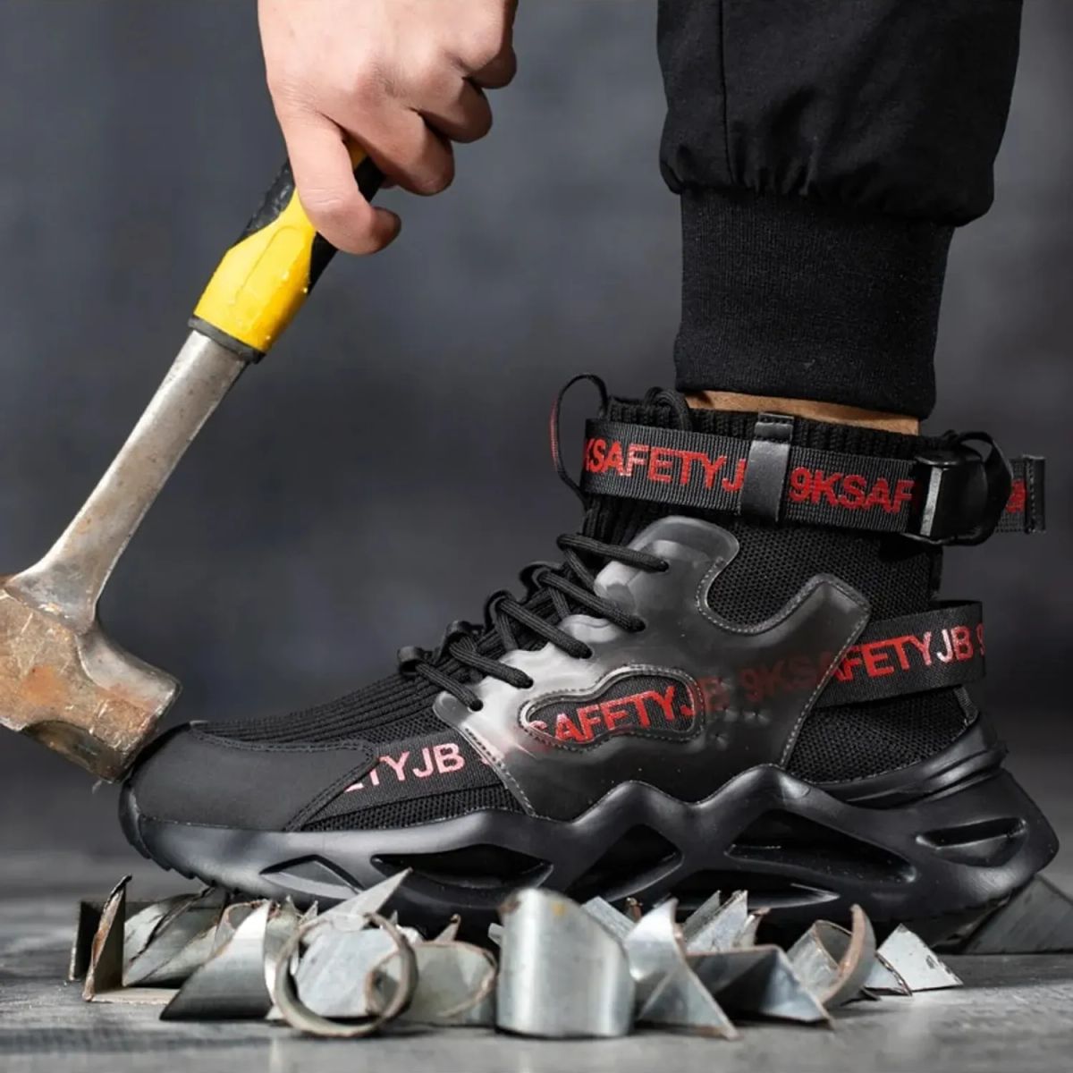 TIOZONEY - Zapatos de trabajo antiperforaciones para hombre