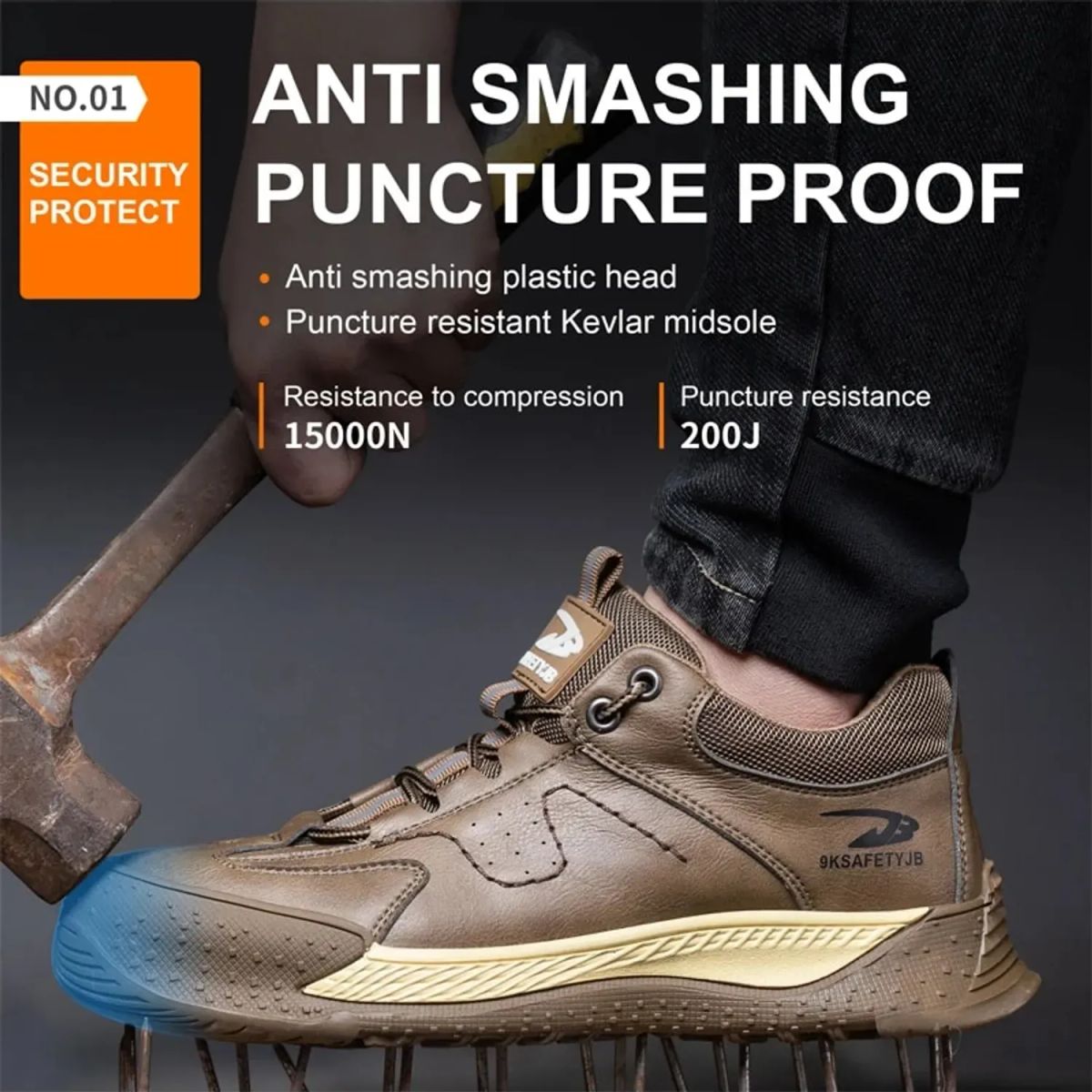 TIOZONEY - Botas de seguridad para soldar para hombre.