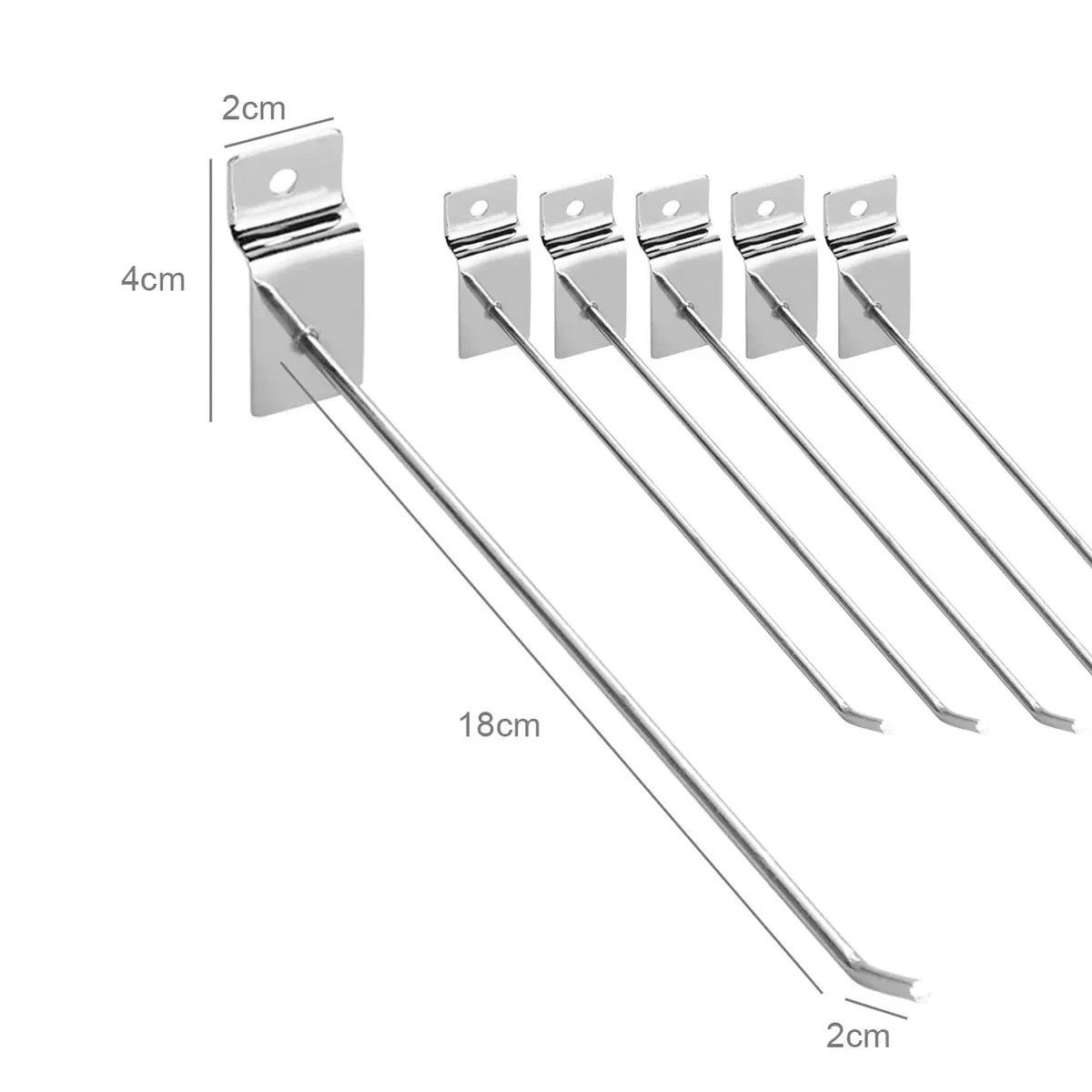 GENERICO - Pack 70 Ganchos Gancheras Panel Ranurado 20 Cm Exhibidor BELUG