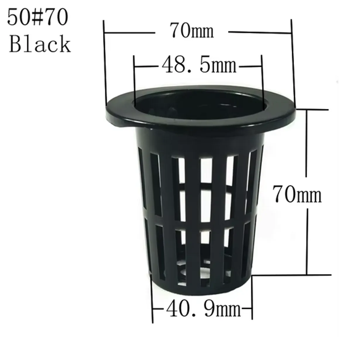 GENERICO - 100 canastillos plásticos para cultivo hidropónico 48.5mm de boca