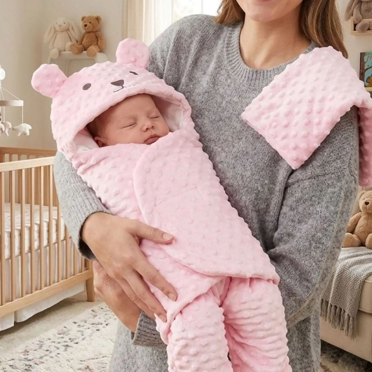 GENERICO - Saco de Dormir Térmico para Bebé Diseño Oso con Orejitas