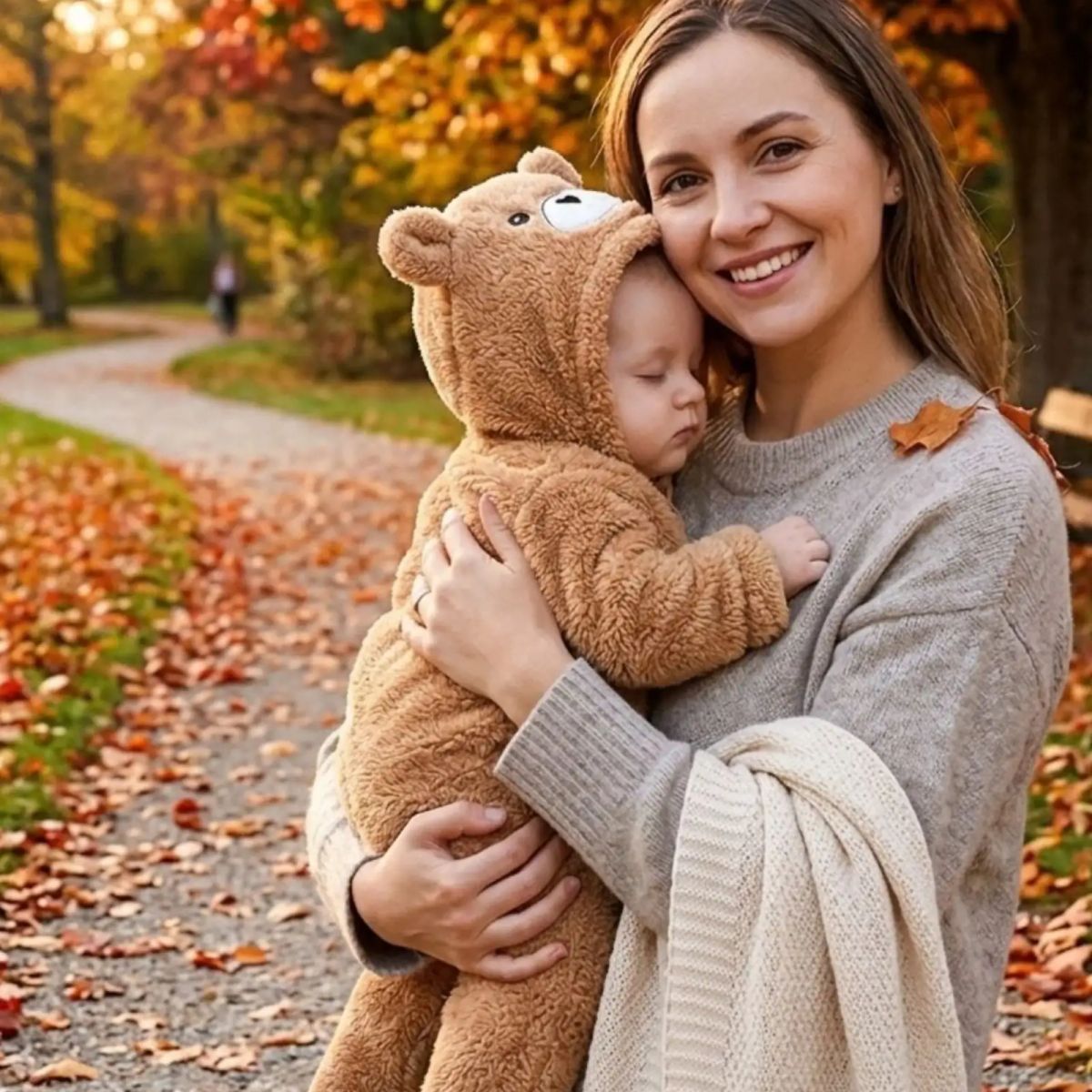 GENERICO - Pijama Osito Peluche Bebé Enterito Térmico Acolchado Invierno