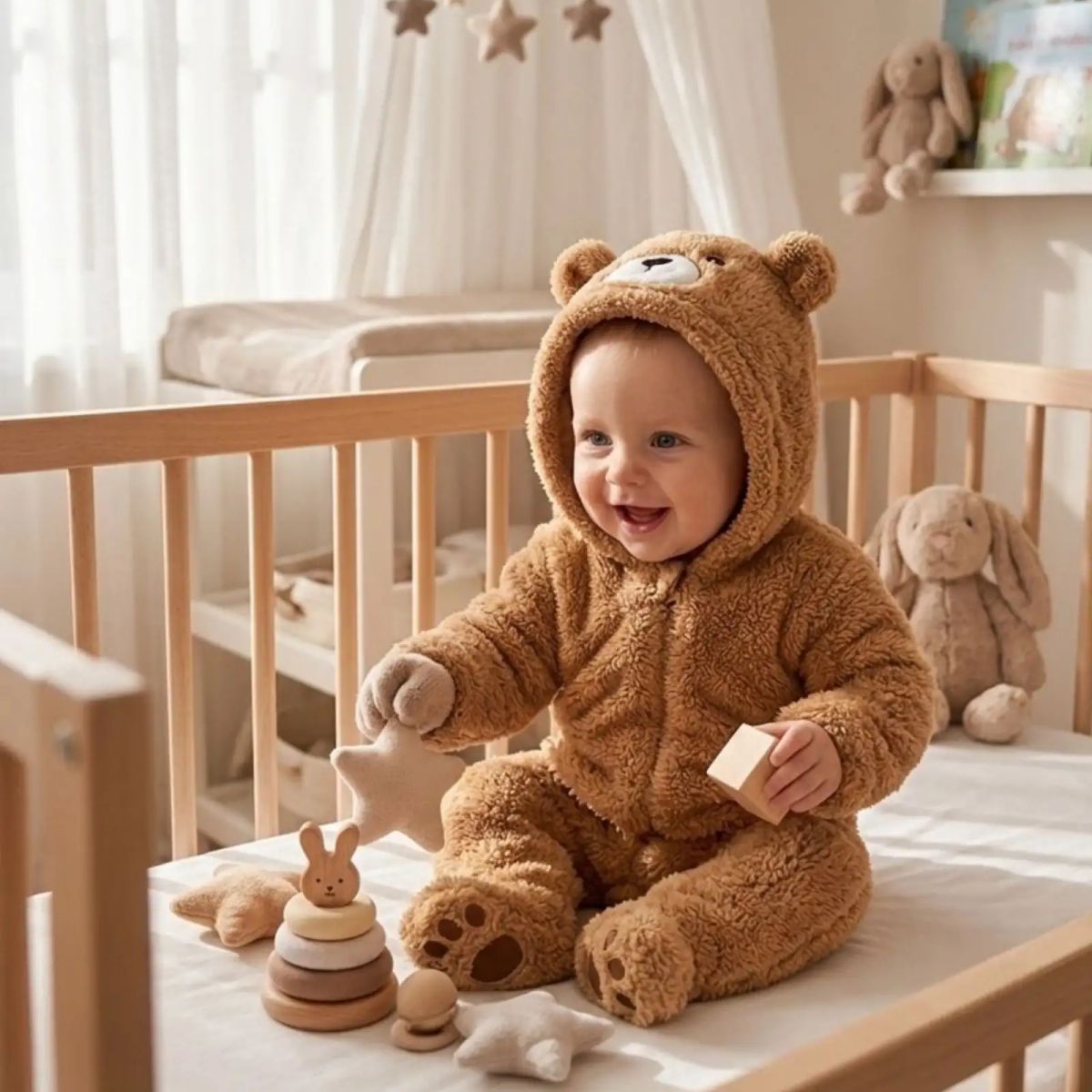 GENERICO - Pijama Osito Peluche Bebé Enterito Térmico Acolchado Invierno