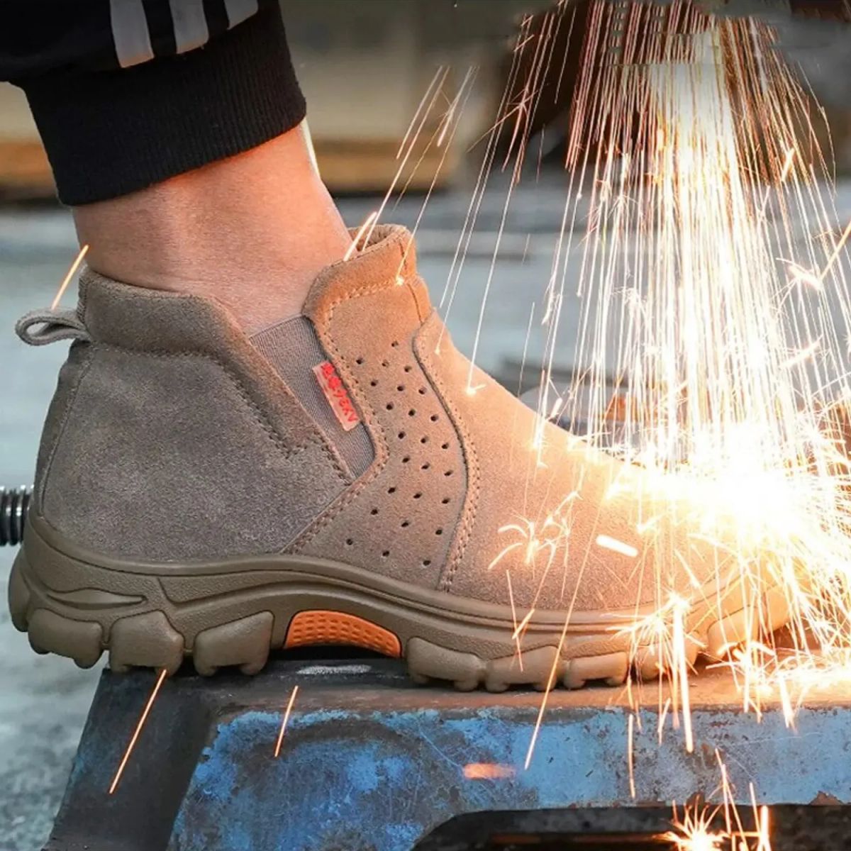 TIOZONEY - Botas de seguridad para soldar para hombre.