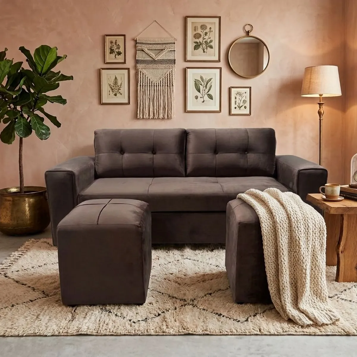 SOFA 2 CUERPOS 170 CM + 2 POUF 50 /50, marca GENERICO - Foto Principal