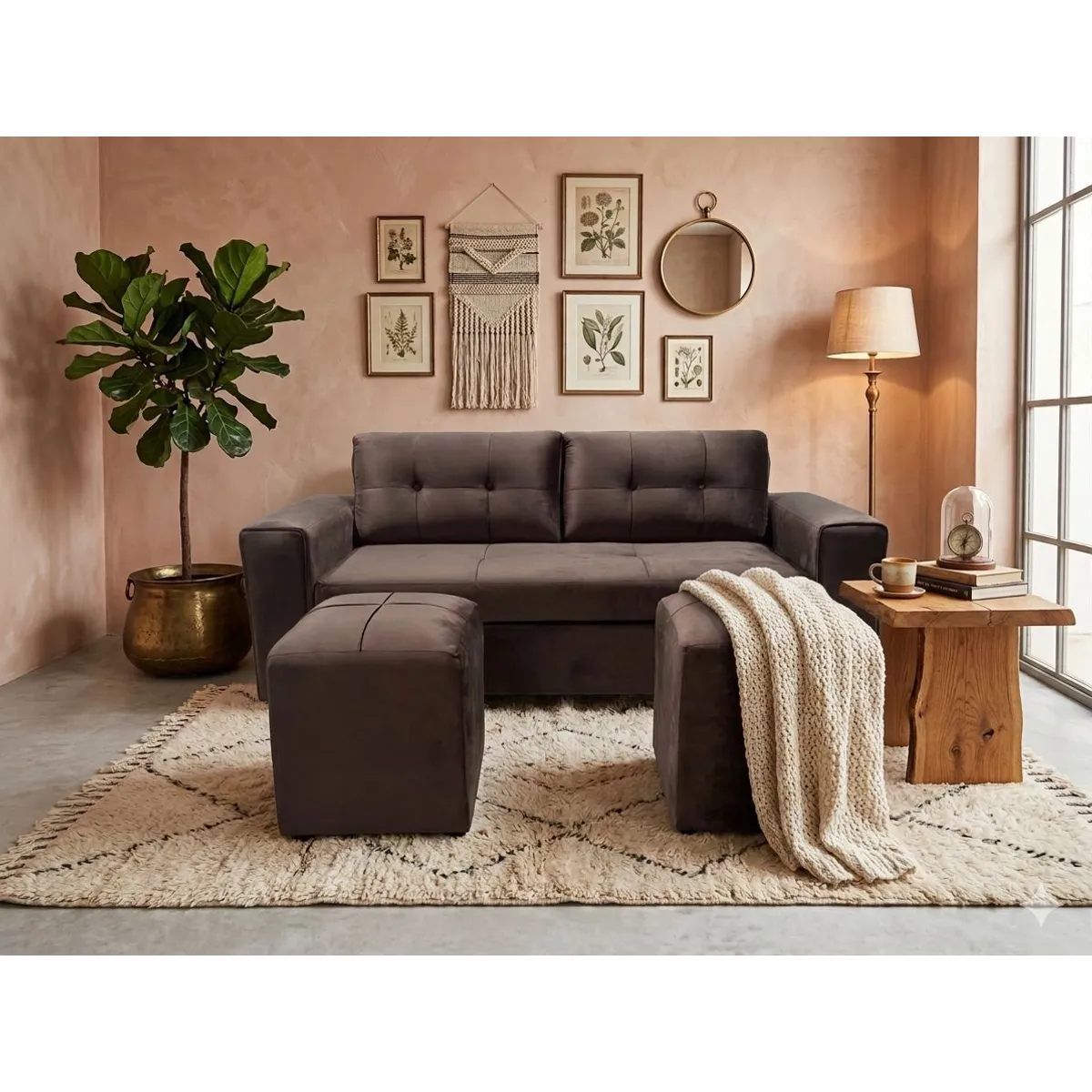 SOFA 2 CUERPOS 170 CM + 2 POUF 50 /50, marca GENERICO - Foto Principal