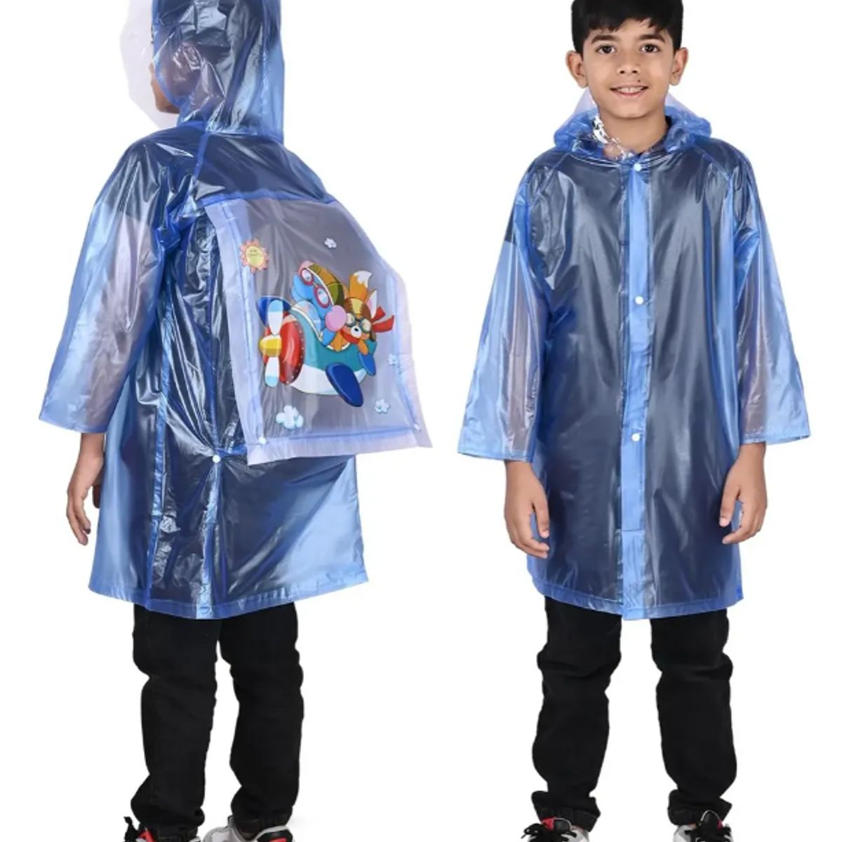 GENERICO - Poncho Impermeable Ninos Con Visera Reutilizable Ligero