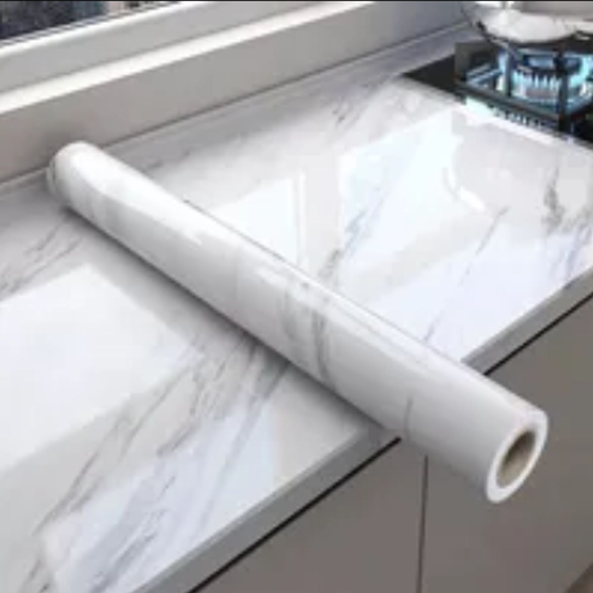 GENERICO - Papel Tapiz Adhesivo Mármol Impermeable Para Encimera Cajon 10m Blanco