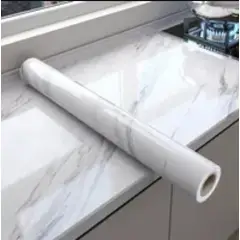 GENERICO - Papel Tapiz Adhesivo Mármol Impermeable Para Encimera Cajon 10m Blanco