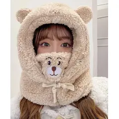 GENERICO - Gorro Tapaboca Corderito Termico Suave Invierno Unisex