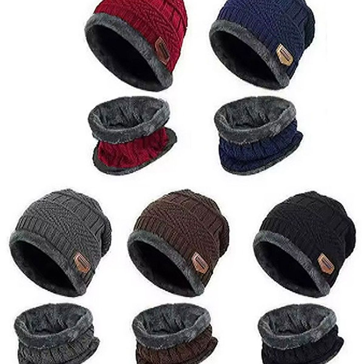 GENERICO - Gorro Mas Cuello Termico Liso Invierno Unisex Ajustable