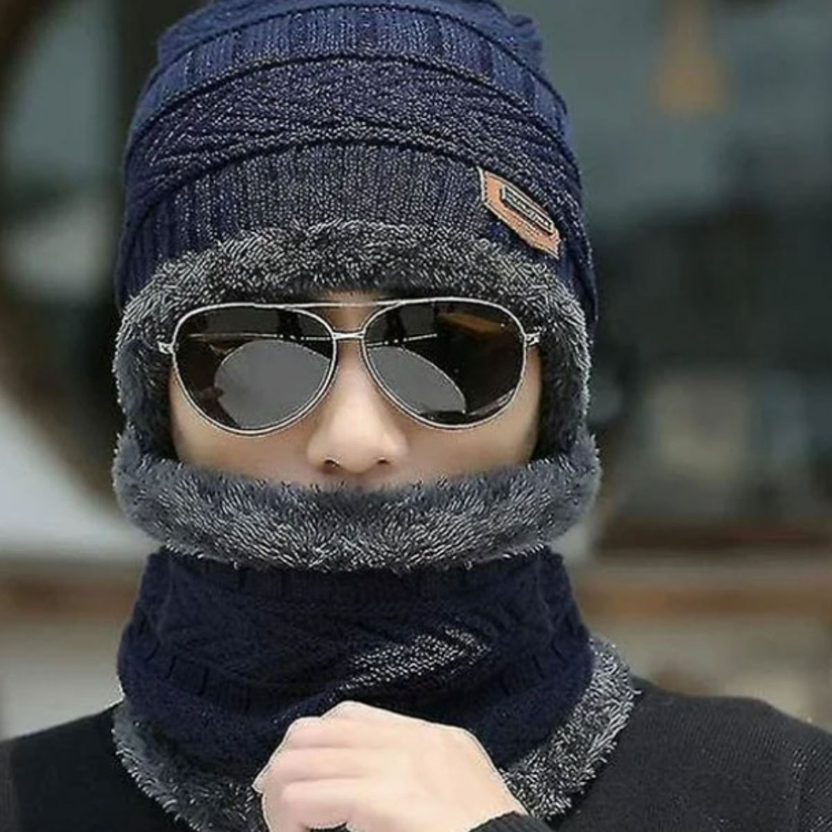 GENERICO - Gorro Mas Cuello Termico Liso Invierno Unisex Ajustable