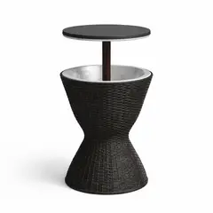 SPACE HOME - Mesa Hielera Simil Rattan 19 Litros Para Terraza