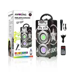 AMAZING - Parlante Karaoke Bluetooth Recargable Hip-Hop. Army