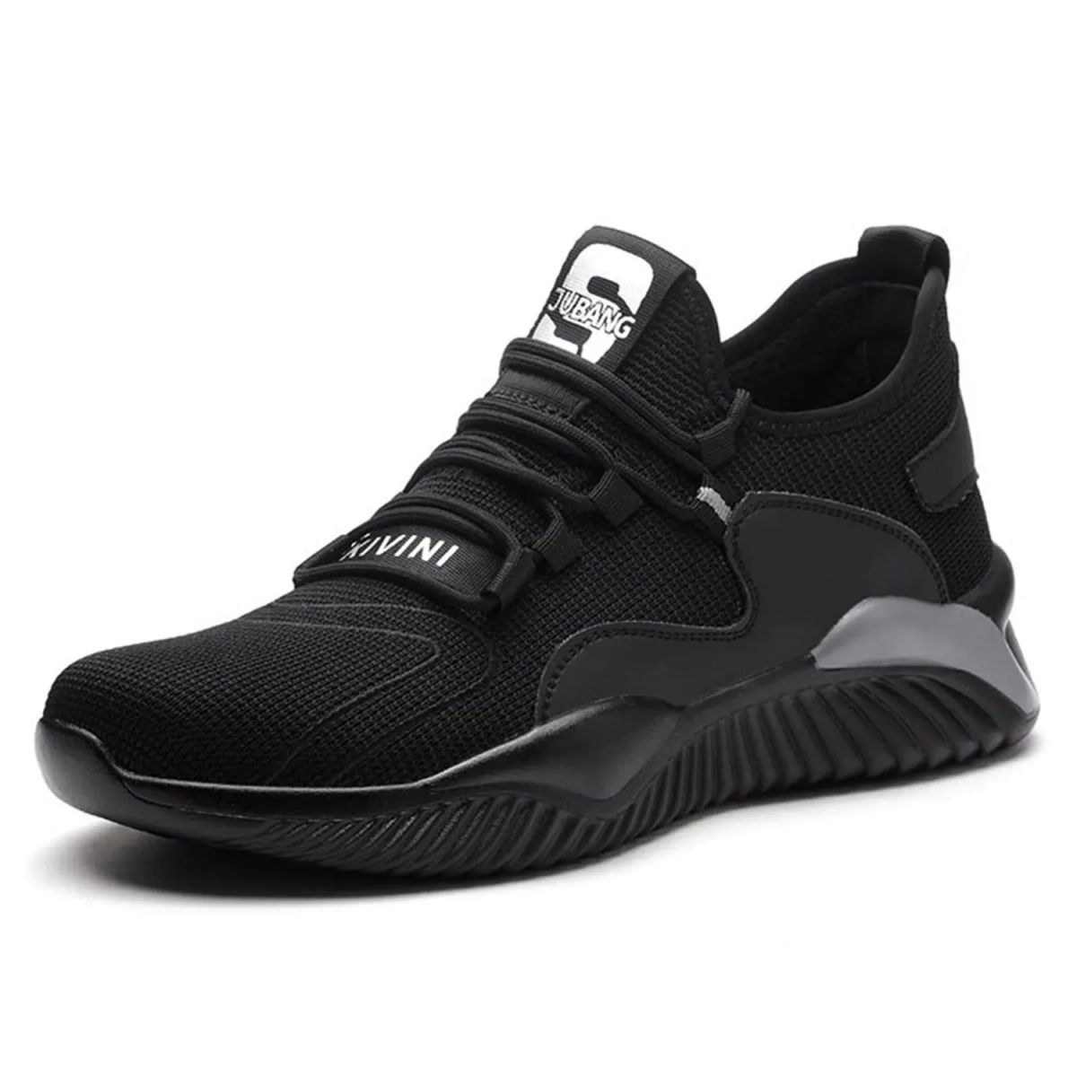 TIOZONEY - Zapatos De Seguridad Transpirables A Prueba De Golpes - Negro y Gris