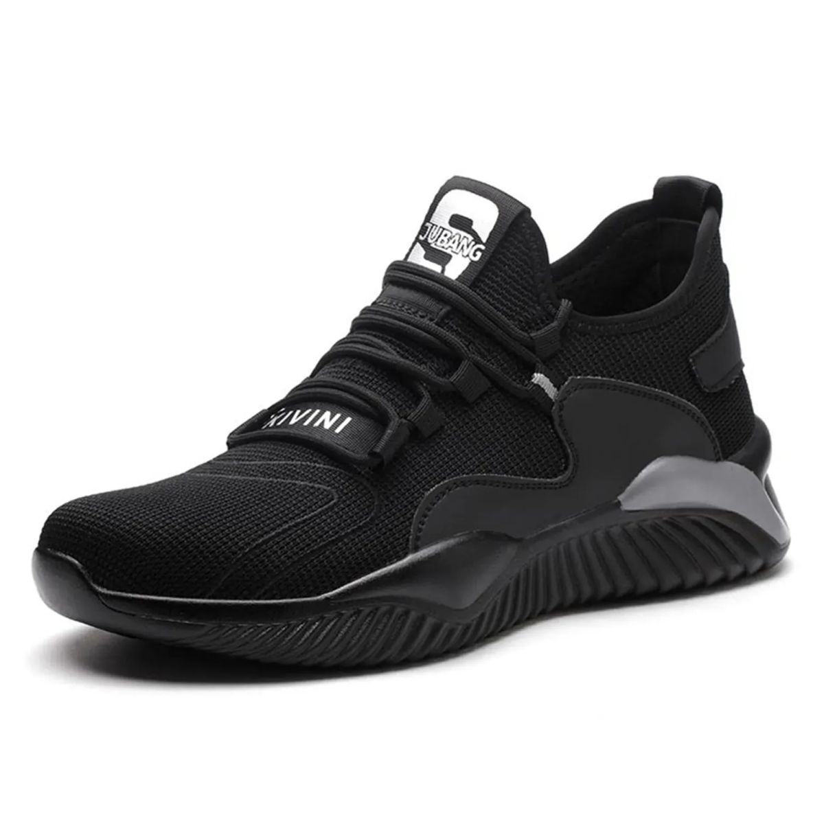 TIOZONEY - Zapatos De Seguridad Transpirables A Prueba De Golpes - Negro y Gris