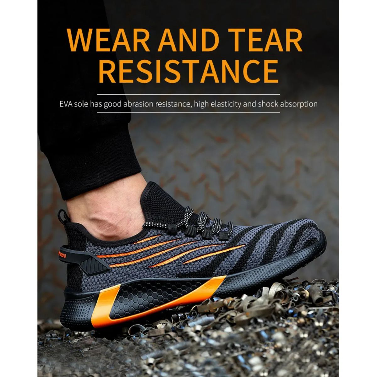 TIOZONEY - Zapatos De Seguridad Transpirables A Prueba De Golpes - Negro