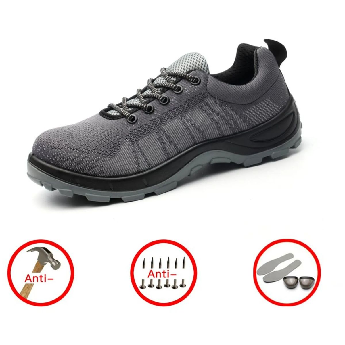 TIOZONEY - Zapatos Trabajo Zapatillas Seguridad Puntera de Acero Respirable