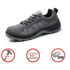 TIOZONEY - Zapatos Trabajo Zapatillas Seguridad Puntera de Acero Respirable