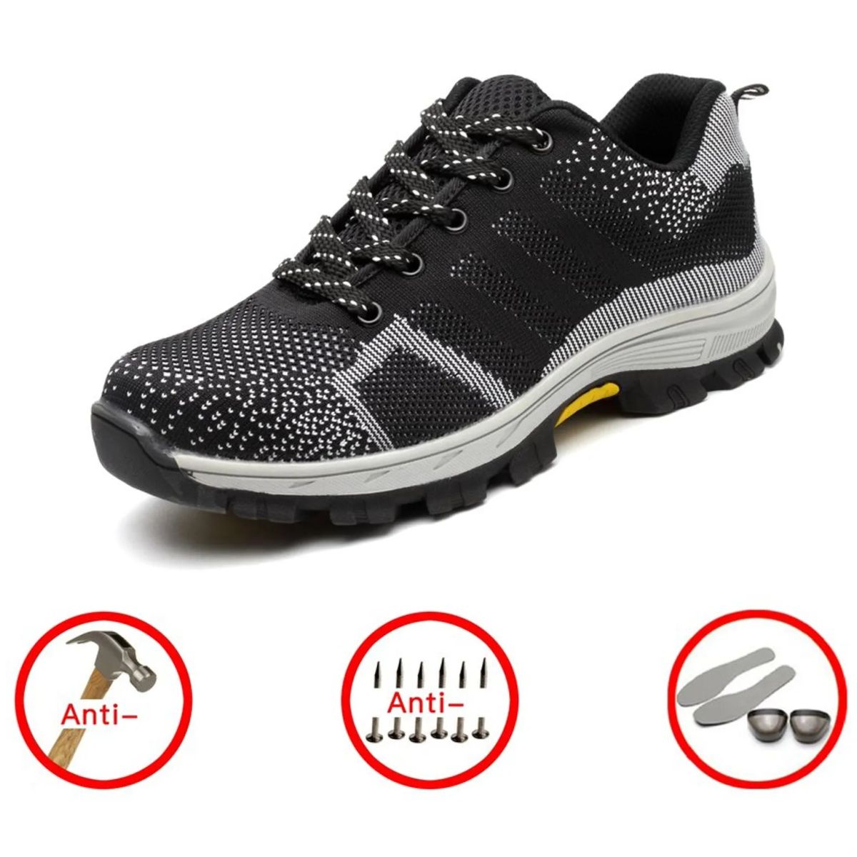 TIOZONEY - Zapatos Trabajo Zapatillas Seguridad Puntera de Acero Respirable