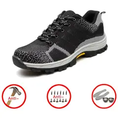 TIOZONEY - Zapatos Trabajo Zapatillas Seguridad Puntera de Acero Respirable