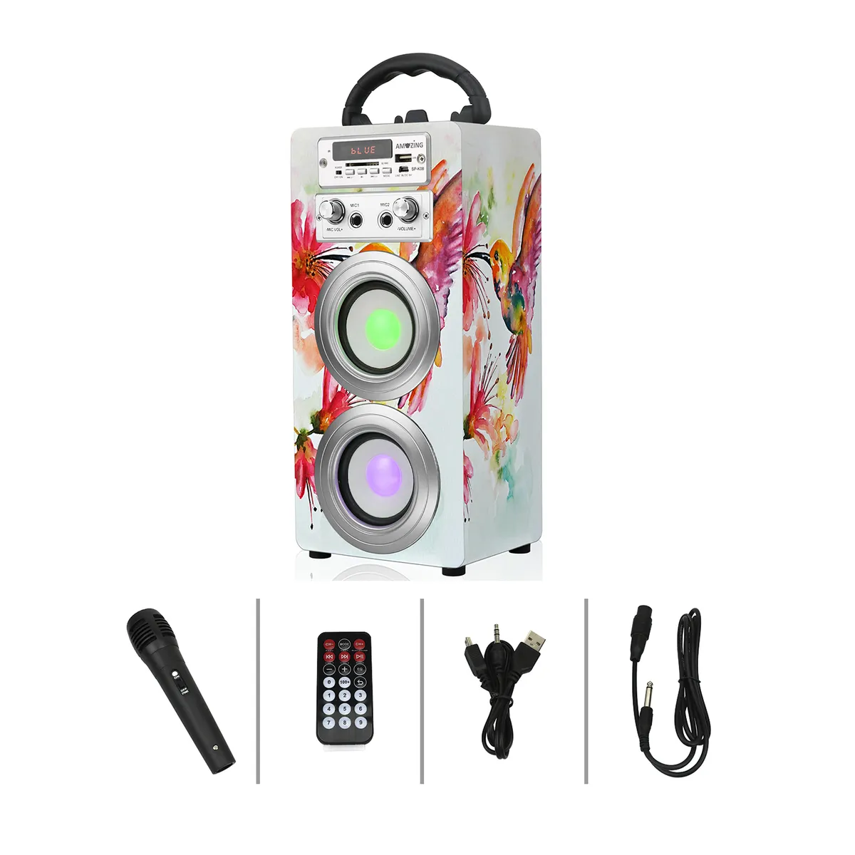 AMAZING - Parlante Karaoke Bluetooth Recargable Hip-Hop.Colibrí