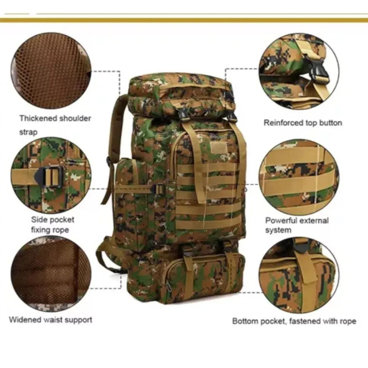 GENERICO - Mochila Para Senderismo 80l Campaña Camping