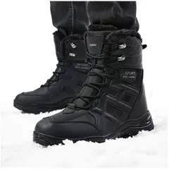 TIOZONEY - Botas de nieve para hombre con suela gruesa