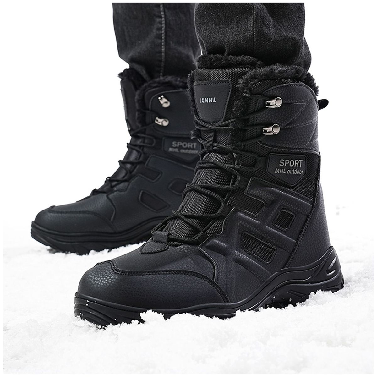 TIOZONEY - Botas de nieve para hombre con suela gruesa