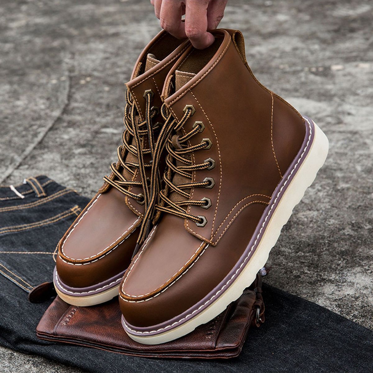 TIOZONEY - Botas vintage de caña alta