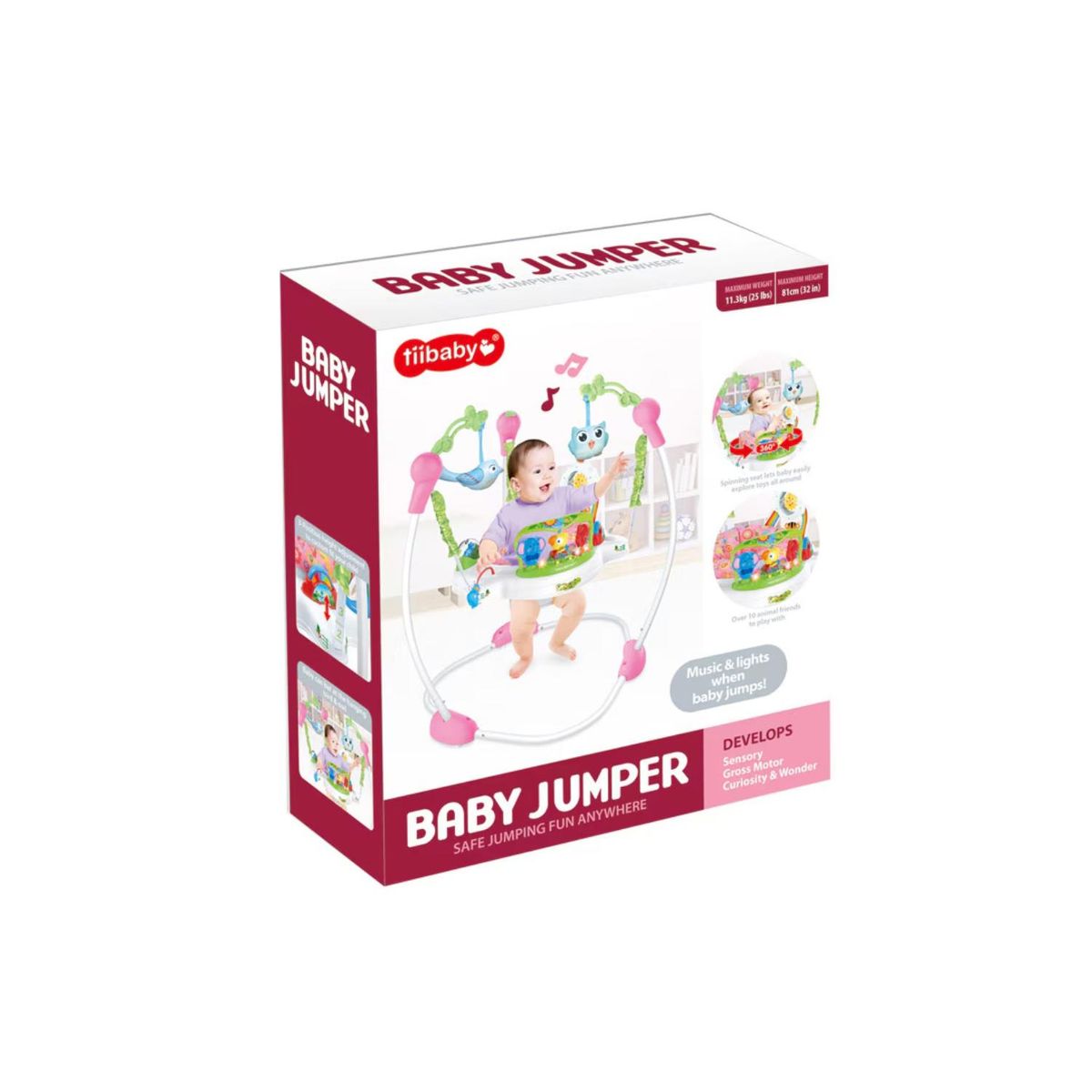 GENERICO - Juguete Arnes Saltarin Elastico Para Bebe Con Accesorios Rosa