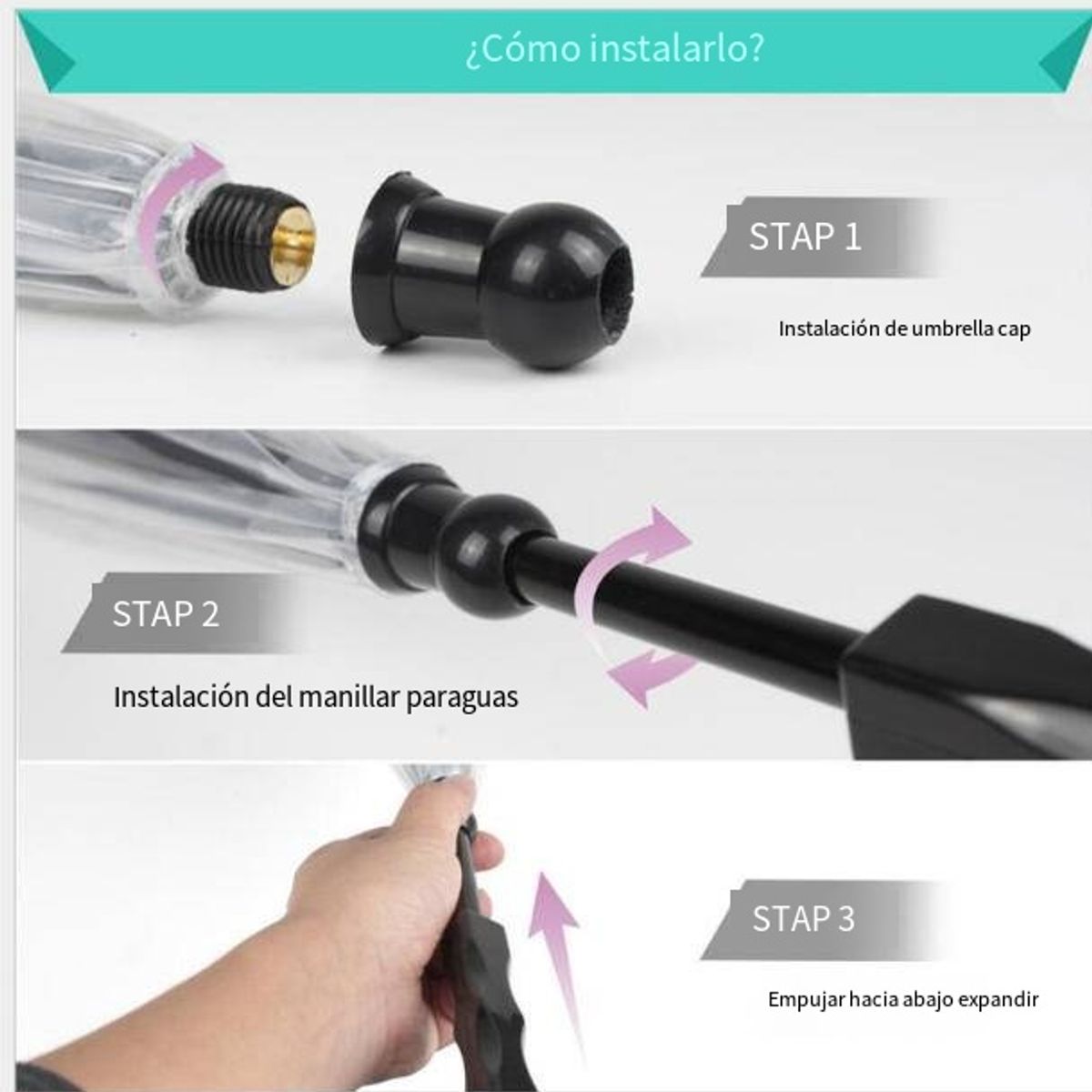 ATURE - Paraguas Transparente Para Mascotas Con Correa Desmontable