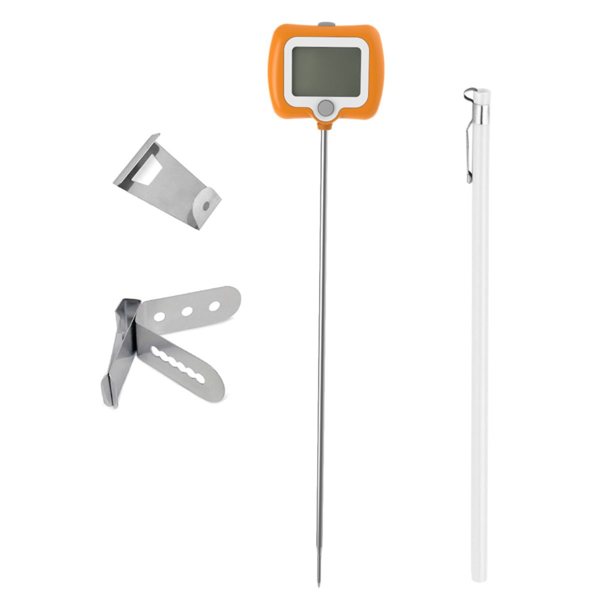 ATURE - Termómetro Digital Naranja De Acero Inoxidable Para Cocina