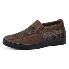 TIOZONEY - Zapatos casuales transpirables para hombre - Café